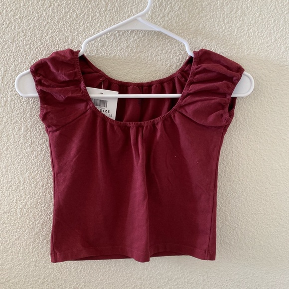 -Brandy melville burgundy Eden crop top - Picture 3 of 3